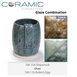 Shipwreck SW154 Over Robins Egg SW116 Stoneware Combination